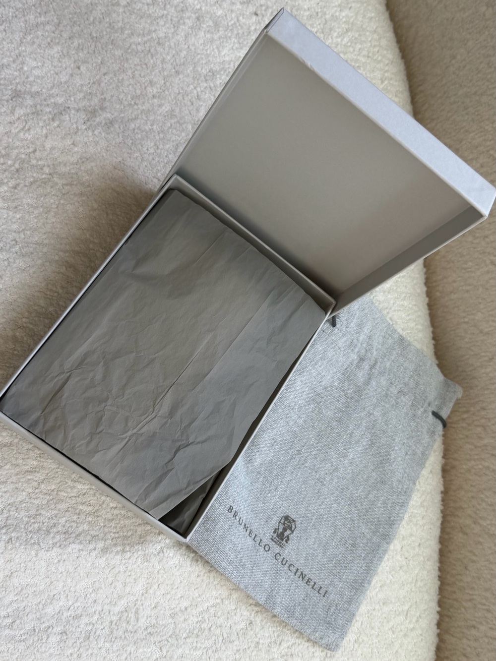Brunello Cucinelli Gray Suede and Leather Tote - Picture 10 of 11